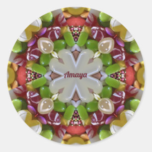 AMAYA ~ PAAS-SNOEP ~ RONDE STICKER