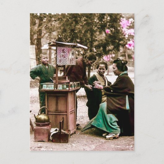 Amazake Merchant in Old Japan  Japans Briefkaart (Voorkant)