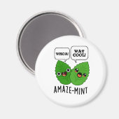 Amaze-mint Funny Mint Leaves Pun Magneet (Voorkant / Achterkant)