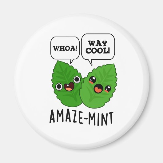 Amaze-mint Funny Mint Leaves Pun Magneet (Voorkant)