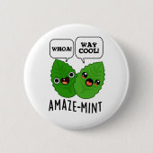 Amaze-mint Funny Mint Leaves Pun Ronde Button 5,7 Cm (Voorkant)