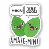 Amaze-mint Funny Mint Leaves Pun Sticker (Voorkant)