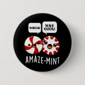 Amaze-mint Funny Peppermint Pun Dark BG Ronde Button 5,7 Cm (Voorkant)