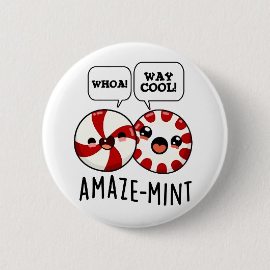 Amaze-mint Funny Peppermint Pun Ronde Button 5,7 Cm (Voorkant)
