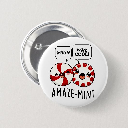 Amaze-mint Funny Peppermint Pun Ronde Button 5,7 Cm (Voorkant /achterkant)