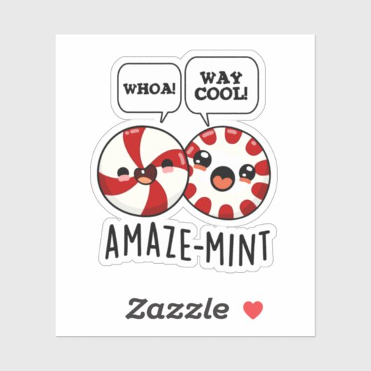 Amaze-mint Funny Peppermint Pun Sticker (Vel)