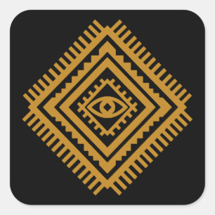 Amazigh Atlas Beschermende Diamant — Berber Stam- Vierkante Sticker