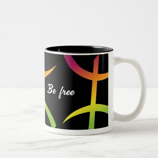 Amazigh be free mug tweekleurige koffiemok (Rechts)