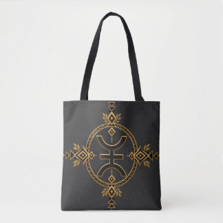 Amazigh Berber Erfgoed Geometrisch Symbool Zwart e Tote Bag