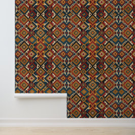 Amazigh Erfgoed Tribale Patroon Textuur Vinyl Behang