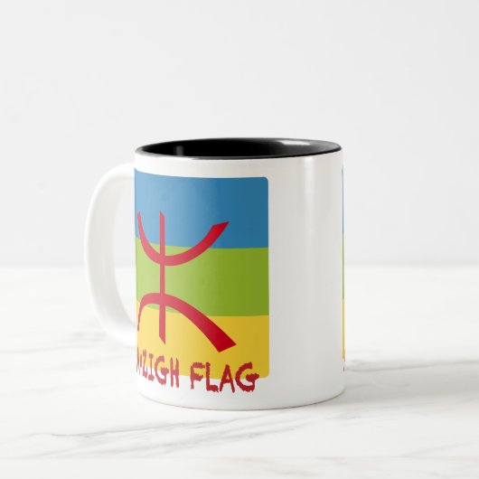 Amazigh flag - berber flag-Drapeau Amazigh Tweekleurige Koffiemok (Voorkant links)