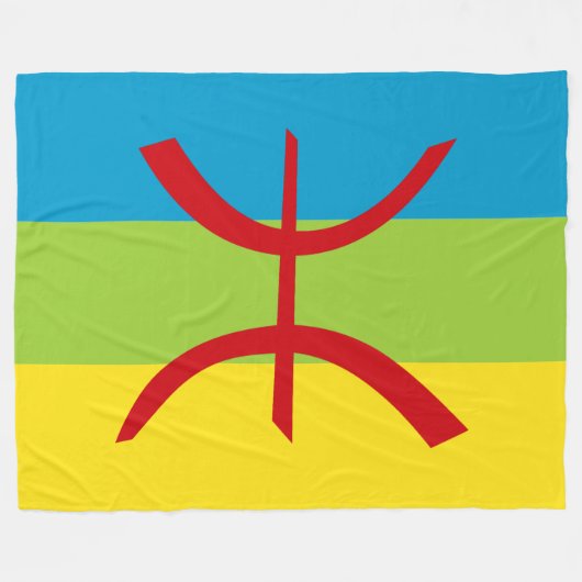 Amazigh Flag Gift Berber Flag Kabyles Fleece Deken (Voorkant (Horizontaal))