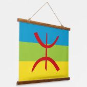 Amazigh Flag Gift Berber Flag Kabyles Hangend Wandkleed (Gebogen)