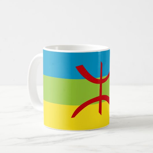 Amazigh Flag Gift Berber Flag Kabyles Koffiemok (Voorkant links)
