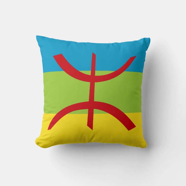 Amazigh Flag Gift Berber Flag Kabyles Kussen (Voorkant)