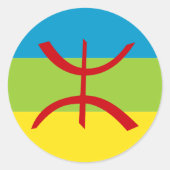 Amazigh Flag Gift Berber Flag Kabyles Ronde Sticker (Voorkant)