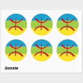Amazigh Flag Gift Berber Flag Kabyles Ronde Sticker (Vel)