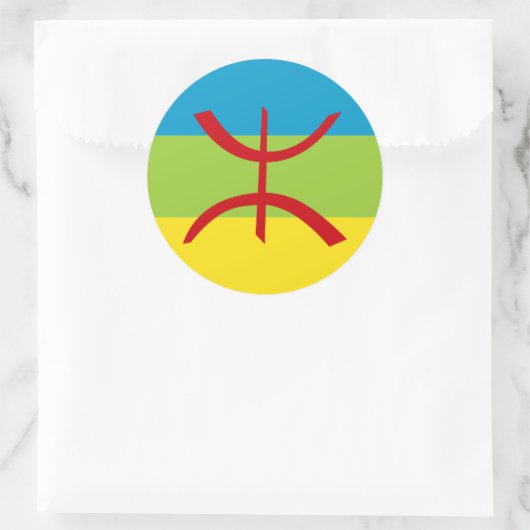 Amazigh Flag Gift Berber Flag Kabyles Ronde Sticker (Tas)