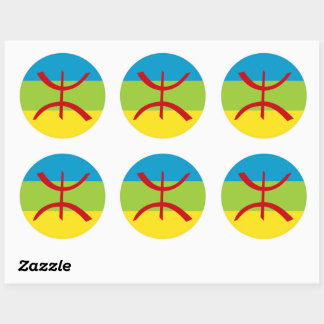 Amazigh Flag Gift Berber Flag Kabyles Ronde Sticker