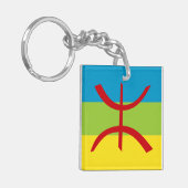 Amazigh Flag Gift Berber Flag Kabyles Sleutelhanger (Voorkant Links)
