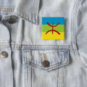 Amazigh Flag Gift Berber Flag Kabyles Vierkante Button 5,1 Cm (In situ)