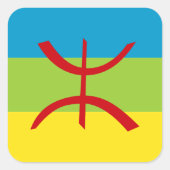 Amazigh Flag Gift Berber Flag Kabyles Vierkante Sticker (Voorkant)