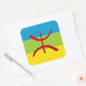 Amazigh Flag Gift Berber Flag Kabyles Vierkante Sticker (Envelop)