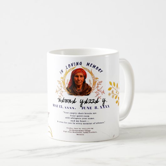 Amazigh Grootmoeder Memorial Mok - Aangepaste foto (Voorkant rechts)