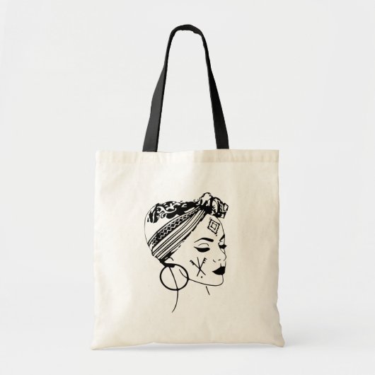 Amazigh Kabyle Maghreb Marokko Girl Face Tattoo Tote Bag (Voorkant)
