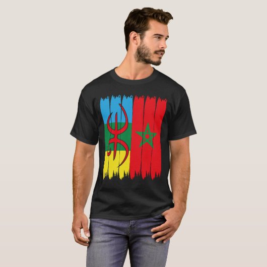 amazigh marocco flag - amazigh atlas rif soouds t-shirt (Voorkant volledig)