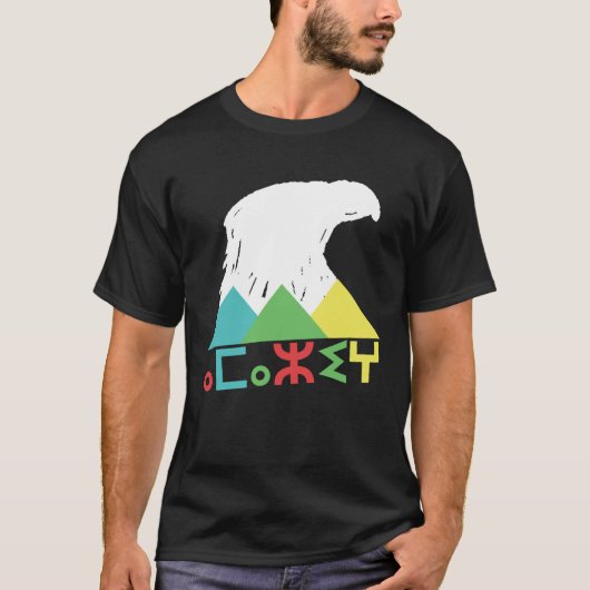 Amazigh Mountain Eagle Patriotic Pride Berber T-shirt (Voorkant)
