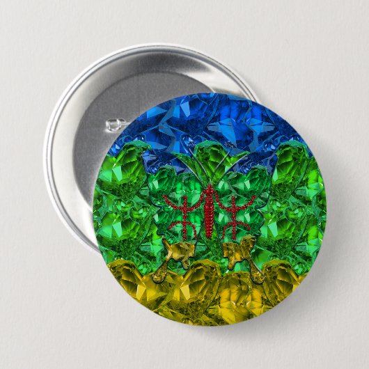 Amazigh Ronde Button 7,6 Cm (Voorkant /achterkant)