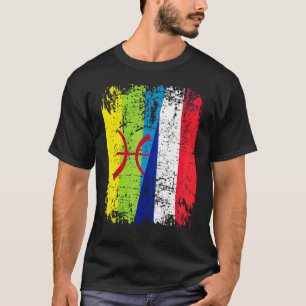 Amazigh Roots Half Franse vlag T-shirt
