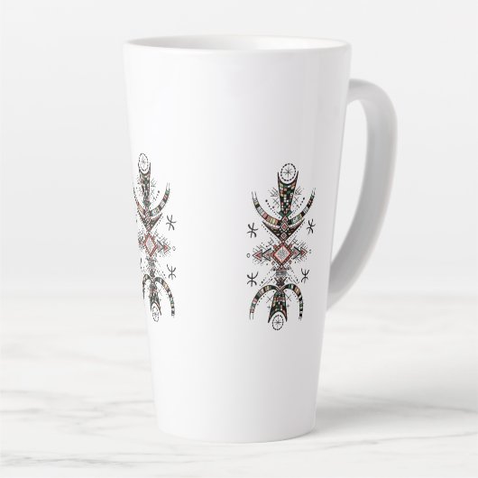 Amazigh Tifinagh Symbool Kunst – Berber sweatshirt Latte Mok (Rechterhoek)