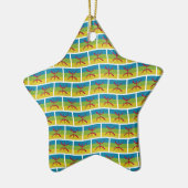 Amazigh vlag patroon achtergrond keramisch ornament (Links)