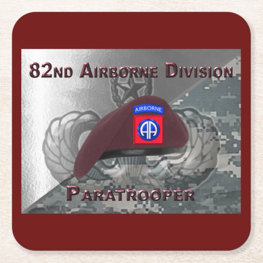 Amazing 82nd Airborne Paratrooper Beret Kartonnen Onderzetters (Voorkant)