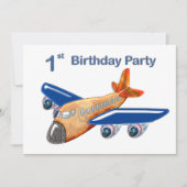 Amazing Airplane 1st Birthday Kaart (Voorkant)