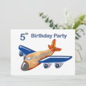 Amazing Airplane 5th Birthday Kaart (Staand voorkant)