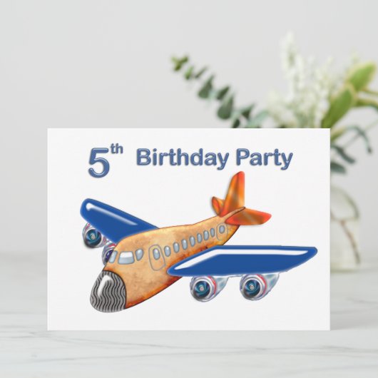 Amazing Airplane 5th Birthday Kaart (Staand voorkant)