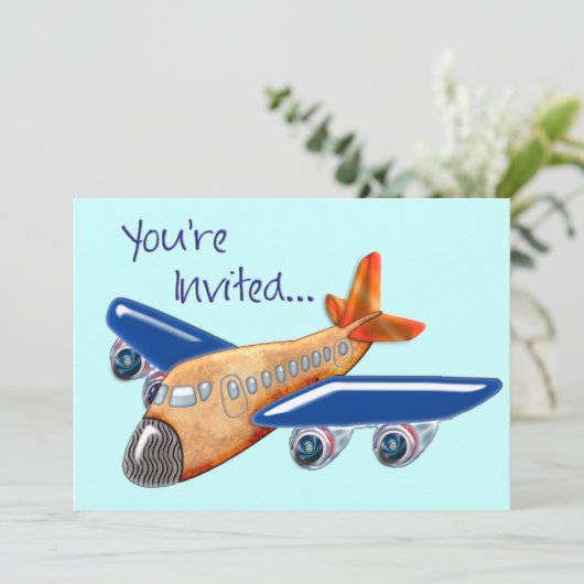 Amazing Airplane Invitation Kaart (Staand voorkant)