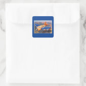 Amazing Airplane Uitzicht Vierkante Sticker (Tas)