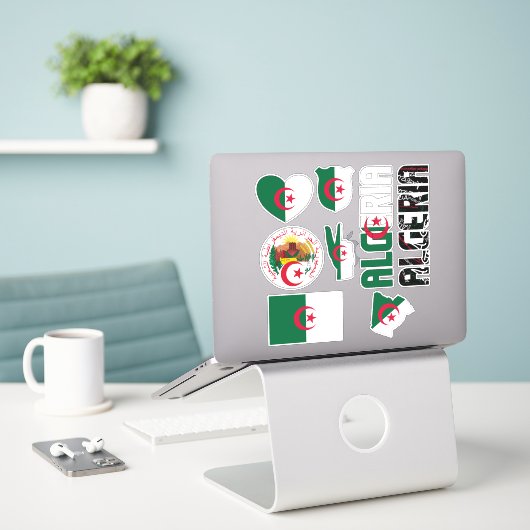 Amazing Algerije Shapes National Symbols Sticker (Laptop op bureau)