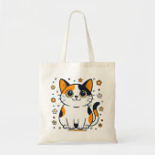 Amazing Alice Floral Calico Cat Tote Bag (Voorkant)