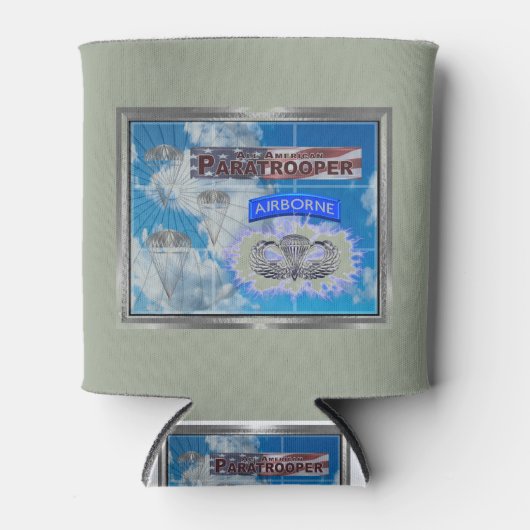 Amazing American Paratrooper en Flag Blikjeskoeler (Voorkant)