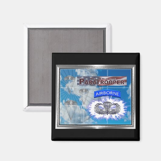 Amazing American Paratrooper en Flag Magneet (Voorkant / Achterkant)