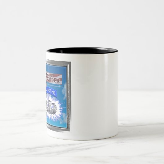 Amazing American Paratrooper en Flag Tweekleurige Koffiemok (Center)