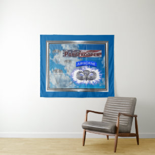 Amazing American Paratrooper en Flag Wandkleed