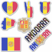 Amazing Andorra Shapes National Symbols Sticker (Voorkant)