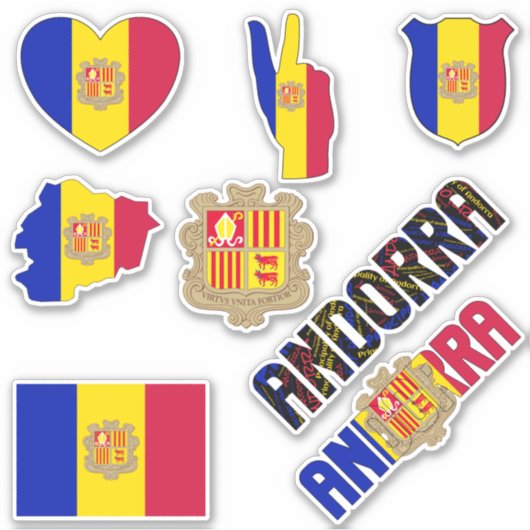 Amazing Andorra Shapes National Symbols Sticker (Voorkant)