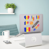 Amazing Andorra Shapes National Symbols Sticker (Laptop op bureau)